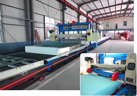 1650mm ความยาวของใบ 7.5KW เครื่องตัดฟองแนวราบ ด้วย Mitsubishi Servo Motors PLC Control